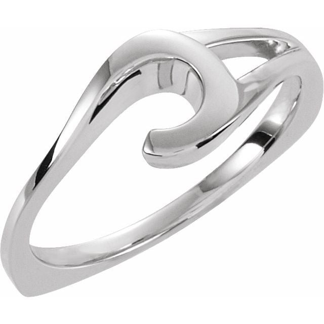 14K White Freeform Ring