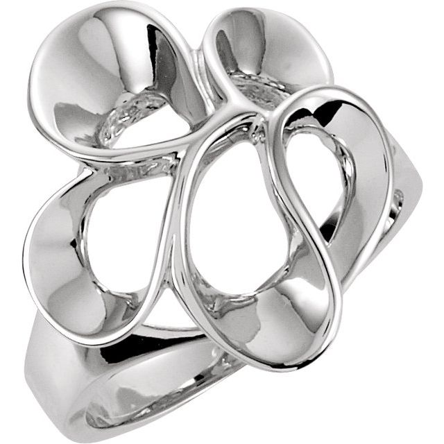 14k White Freeform Ring