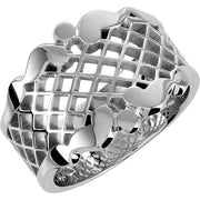 14k White 14.5 Mm Latticework Ring