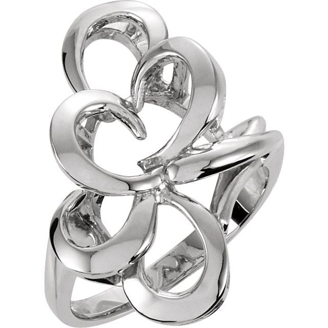 14K White Freeform Ring