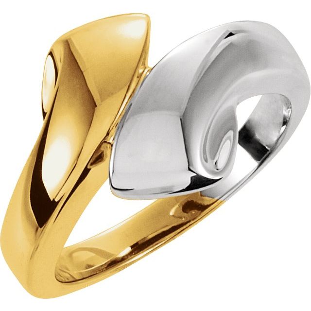 14K Yellow/White Bypass Ring