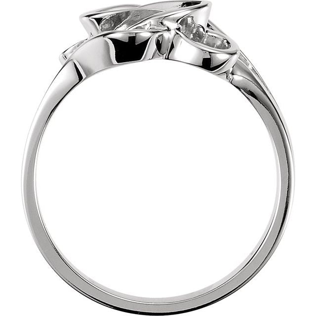 14K White Freeform Ring