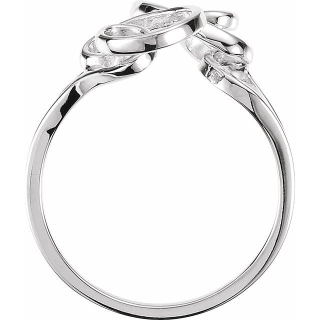 14K White Freeform Ring
