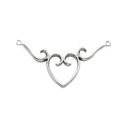 14K White Heart Necklace Center