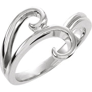14K White Freeform Ring