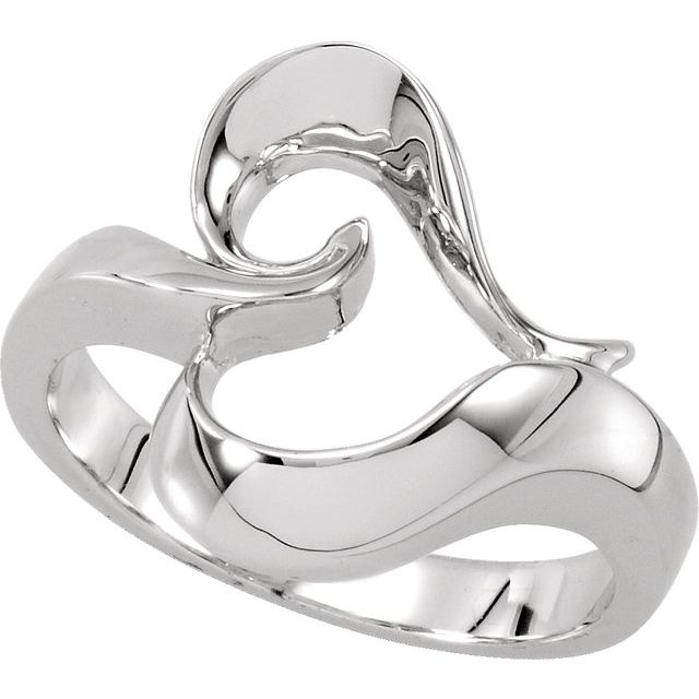 14K White Freeform Ring