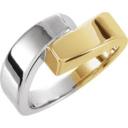 14K Yellow/White Bypass Ring