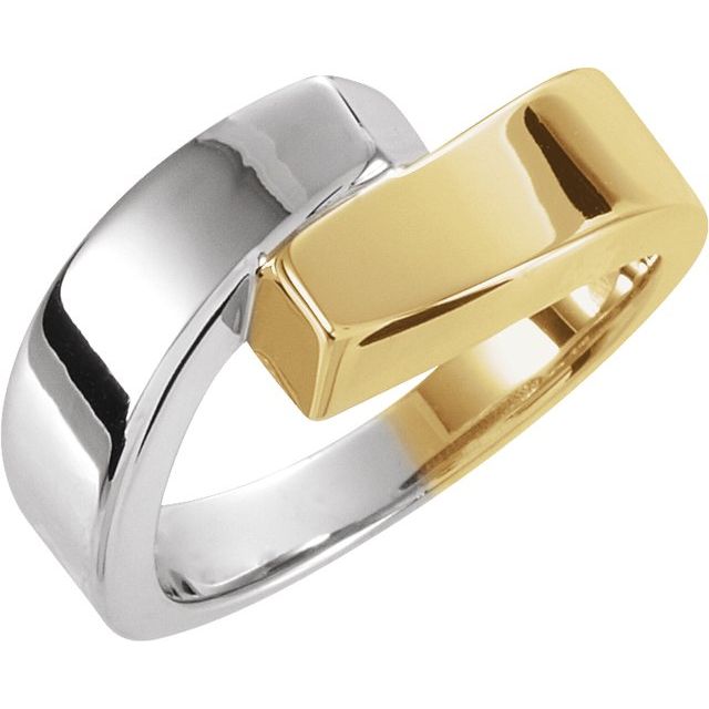 14K Yellow/White Bypass Ring