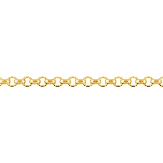 14K Yellow 2.5 mm Hollow Diamond-Cut Rolo 7' Chain