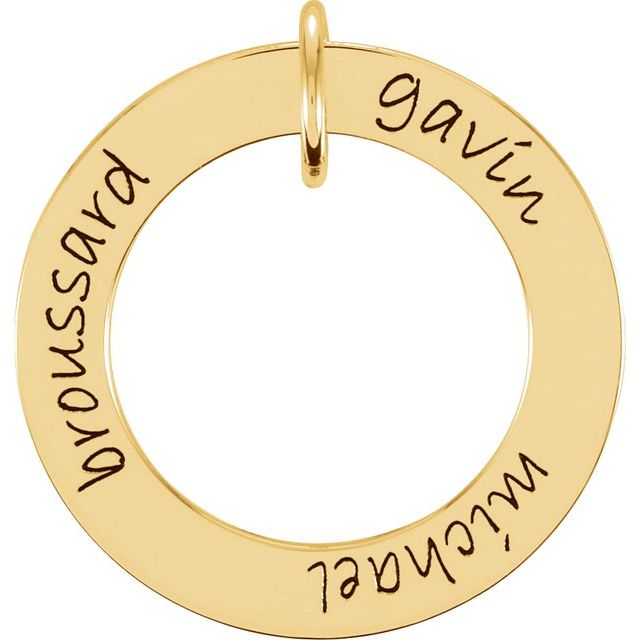18k Yellow Vermeil Posh Mommy® Engravable Wee Loop Pendant