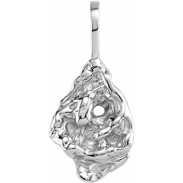 14k White Nugget Pendant