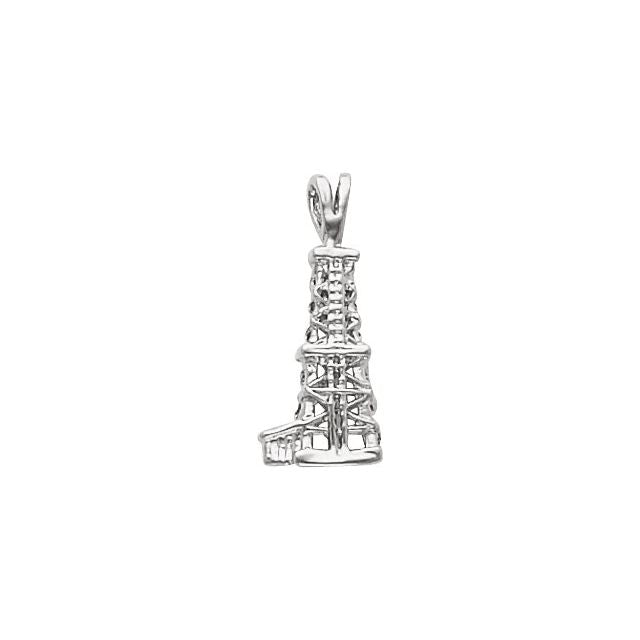 Sterling Silver 22x10 mm Oil Derrick Pendant
