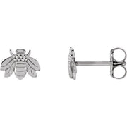 14k White Bumblebee Earrings