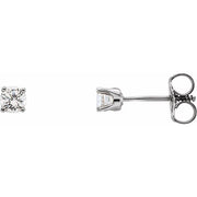 14k White Imitation Diamond Youth Earrings