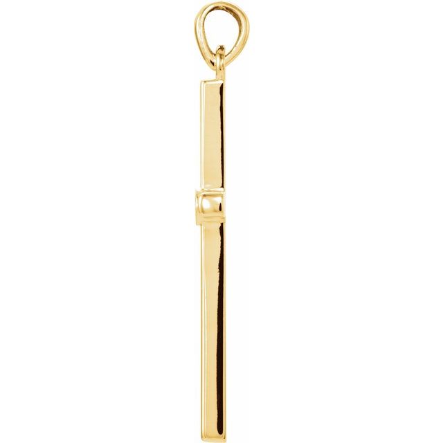 14k Yellow .03 Ct Natural Diamond Cross Pendant