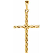14k Yellow 25.4x16.2 Mm Rope Cross Pendant