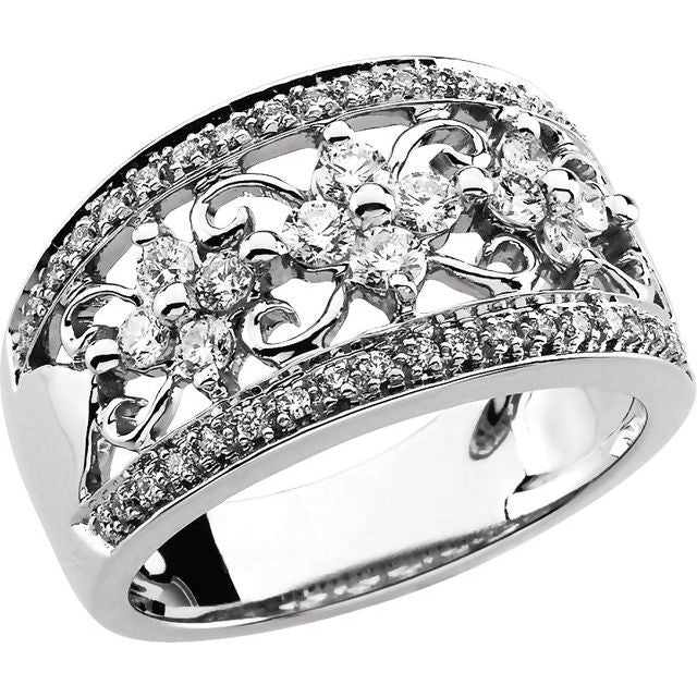 14K White 3/4 CTW Natural Diamond Anniversary Band