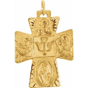 14K Yellow 28x23.5 mm Four-Way Cross Medal