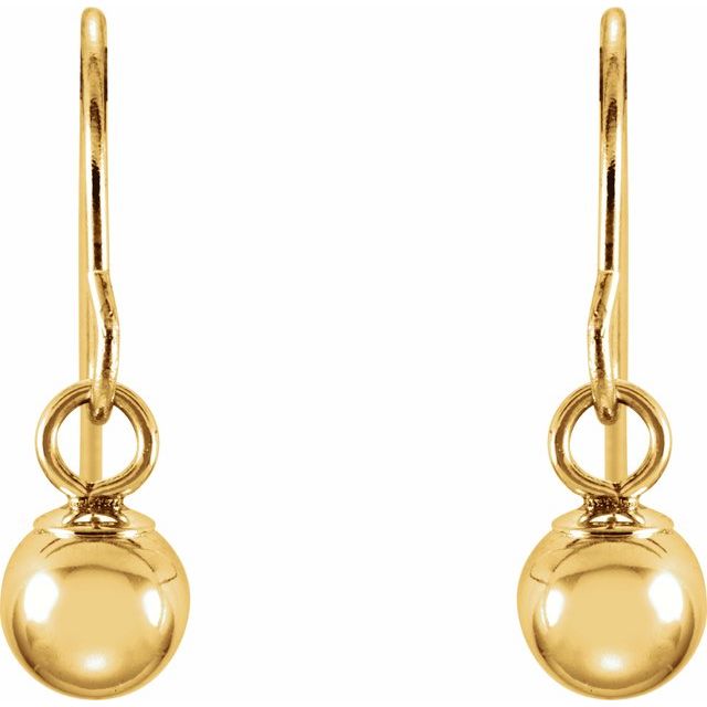14K Yellow 4 mm Ball Earrings