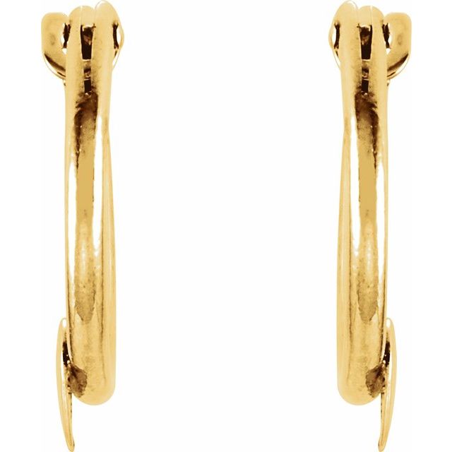 14K Yellow 14.5 mm Youth Hinged Hoop Heart Earrings