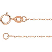 14k Rose 1 Mm Rope 24' Chain