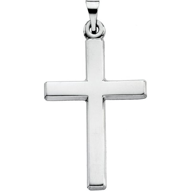 14K White Cross Pendant