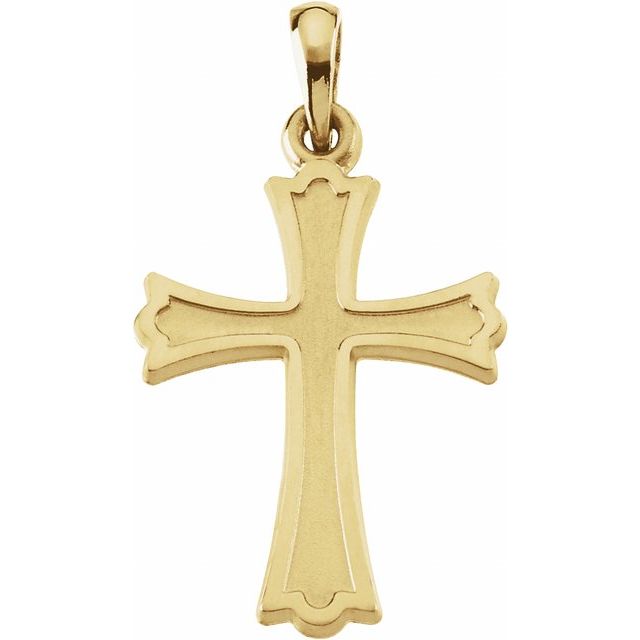14K Yellow 27x16 mm Cross Pendant