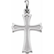 14K White 27x16 mm Cross Pendant