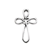 14K White 34.25x24 mm Cross Pendant