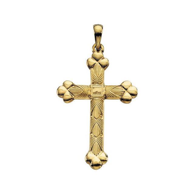14k Yellow 35x22 Mm Cross Pendant