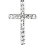 14K White 1/6 CTW Lab-Grown Diamond Petite Cross Pendant