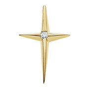 14K Yellow .025 CTW Natural Diamond Cross Pendant