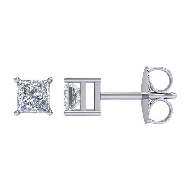 14K White 1 CTW Natural Diamond Earrings