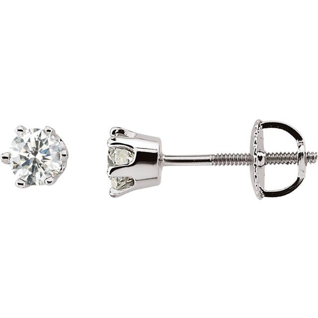 14K White 1/2 CTW Natural Diamond Stud Earrings