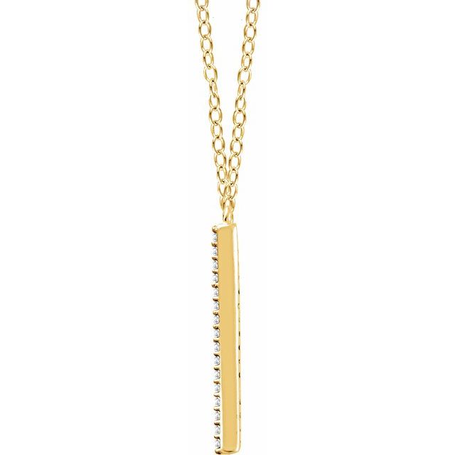 14k Yellow 1/6 Ctw Natural Diamond V 18' Necklace