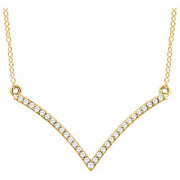 14k Yellow 1/6 Ctw Natural Diamond V 18' Necklace