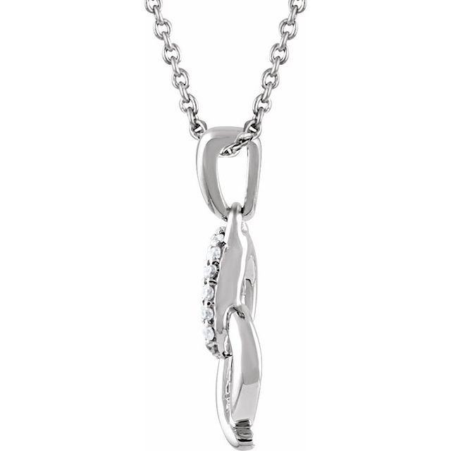 Sterling Silver .05 Ctw Natural Diamond Heart 16-18' Necklace