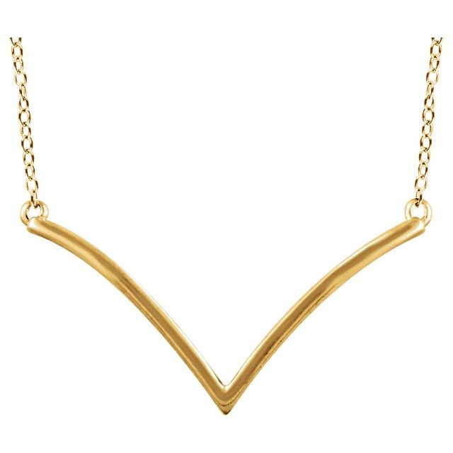 14k Yellow V 16-18' Necklace