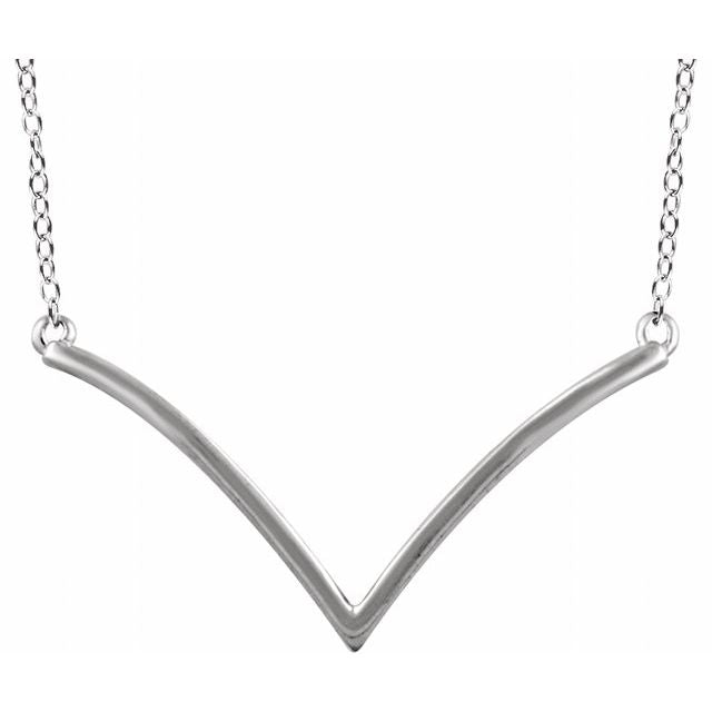 14k White V 16-18' Necklace