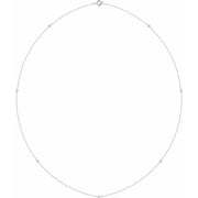 14k White 1/4 Ctw Natural Diamond 7-station 24' Necklace