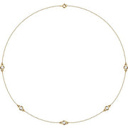 14K Yellow 3/4 CTW Lab-Grown Diamond 5-Station 18' Necklace