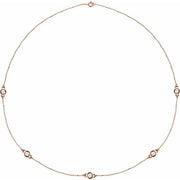 14K Rose 1 CTW Lab-Grown Diamond 5-Station 18' Necklace