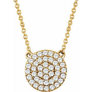 14k Yellow 1/3 Ctw Natural Diamond Cluster 16-18' Necklace