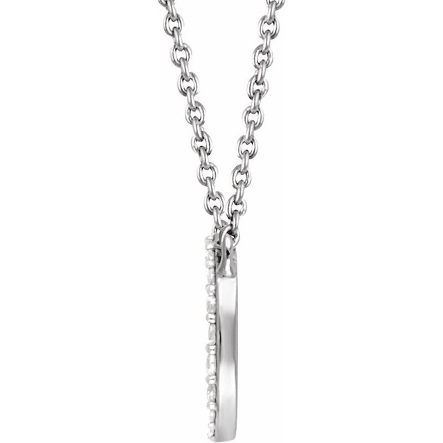 14k White 1/3 Ctw Natural Diamond Cluster 16-18' Necklace