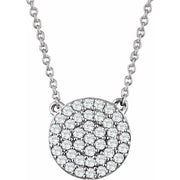 14k White 1/3 Ctw Natural Diamond Cluster 16-18' Necklace