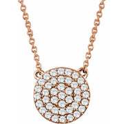 14k Rose 1/3 Ctw Natural Diamond Cluster 16-18' Necklace