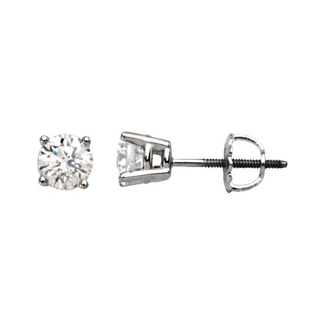 14K White 3/4 CTW Natural Diamond Stud Earrings