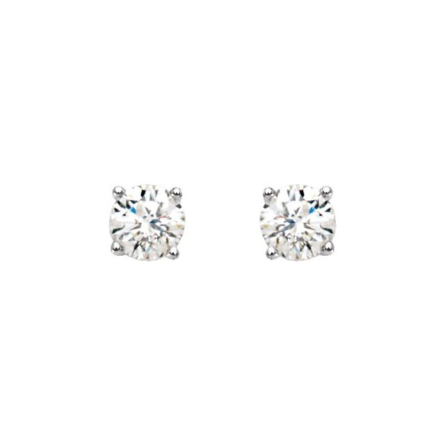 14K White 3/4 CTW Natural Diamond Stud Earrings