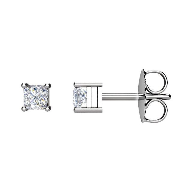 14K White 3/4 CTW Natural Diamond Earrings
