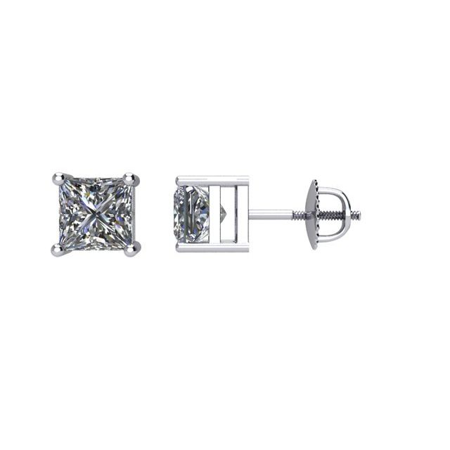 14K White 1 CTW Natural Diamond Stud Earrings